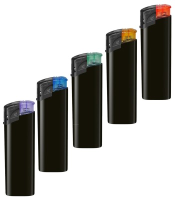 Αναπτήρας Μαυρός Με Χρωματιστό Κουμπί 1071